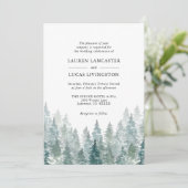 Bruiloft Waterverf rustieke dennenbomen bos groen Kaart (Staand voorkant)