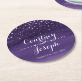 Bruiloft waterverf sterrennacht papier onderzetter (Gebogen)