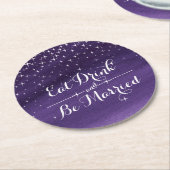 Bruiloft waterverf sterrennacht papier onderzetter (Gebogen)