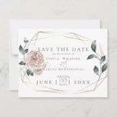 BRUILOFT | Waterverf Stof Roos Blush Pink Save The Date (Voorkant)