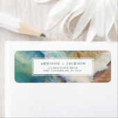 Bruiloft Waterverf Strand Retouradres Etiket (Insitu)