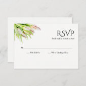 Bruiloft Waterverf Tulpen RSVP (Voorkant / Achterkant)
