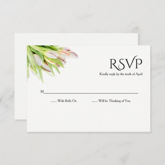 Bruiloft Waterverf Tulpen RSVP (Voorkant / Achterkant)
