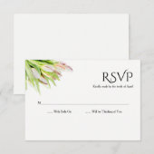 Bruiloft Waterverf Tulpen RSVP Kaartje (Voorkant / Achterkant)