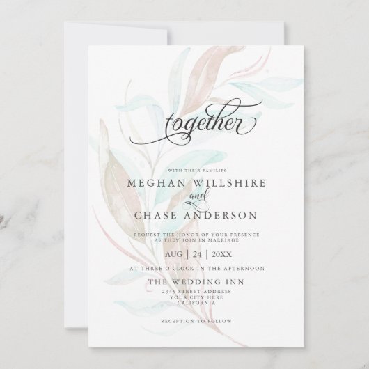 BRUILOFT | Waterverf van pasta's — Afvalolie Kaart (Voorkant)