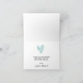 Bruiloft Waterverf Wereldkaart Verwijderbaar Hart Bedankkaart (Binnen)