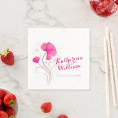 Bruiloft waterverf wildflower roze papieren servet (Insitu)