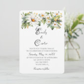 Bruiloft Waterverf witte madeliefjes Kaart (Staand voorkant)