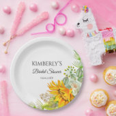 Bruiloft Waterverf Zonnebloemen Papieren Bordje (Feest)