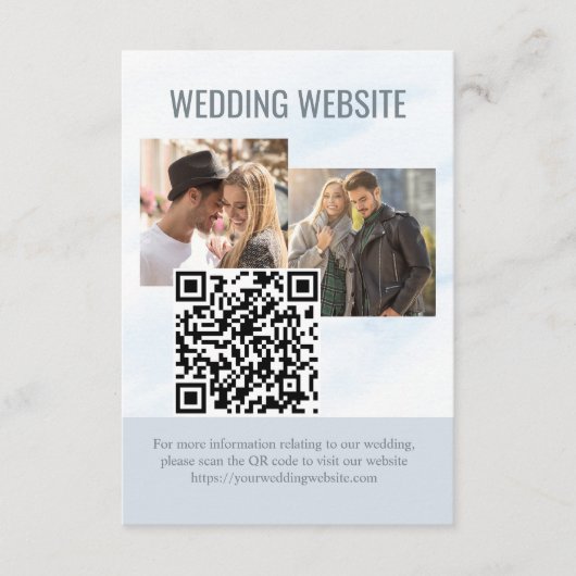 Bruiloft Website 2 Foto QR Code Mountain Meadow Informatiekaartje (Voorkant)