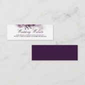 Bruiloft Website Aubergine Paarse Bloemen Mini Visitekaartje (Voorkant / Achterkant)