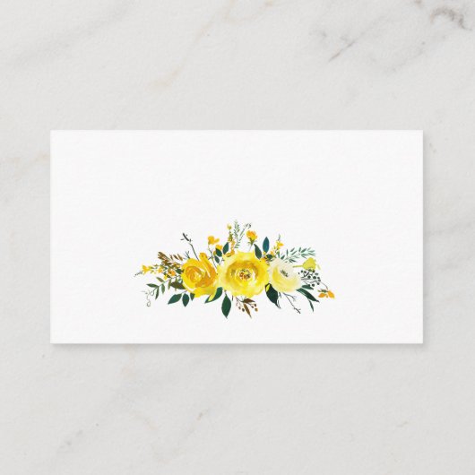 Bruiloft Website Details Gele Bloemen Informatiekaartje (Achterkant)