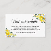 Bruiloft Website Details Gele Bloemen Informatiekaartje (Voorkant)