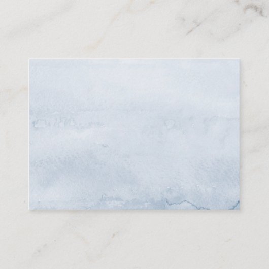 Bruiloft Website Dusty Blue en Pink Flowers Visitekaartje (Achterkant)