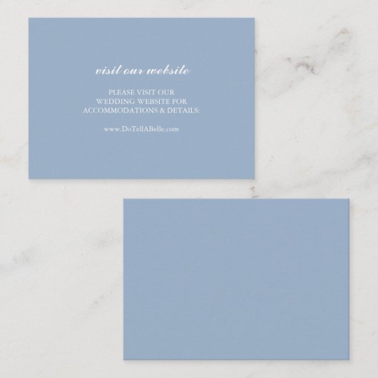 Bruiloft Website Invoegen Kaart Dusty Blue (Voorkant / Achterkant)