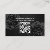 Bruiloft Website invoegen Kaart | Elegante zwarte  (Achterkant)