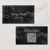 Bruiloft Website invoegen Kaart | Elegante zwarte  (Voorkant / Achterkant)