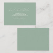 Bruiloft Website Invoegen Kaart Sage Groen Script (Voorkant / Achterkant)