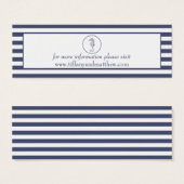 Bruiloft Website Kaart | nautisch blauw zeepaardje (Voorkant /achterkant)