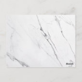 Bruiloft website kaart | Wit marmer Briefkaart (Achterkant)