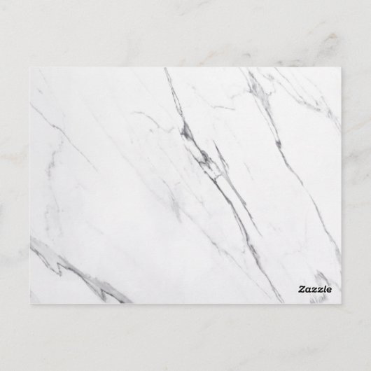 Bruiloft website kaart | Wit marmer Briefkaart (Achterkant)