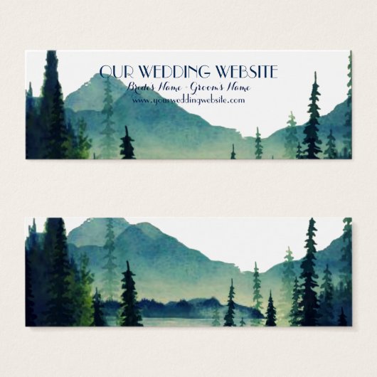 Bruiloft Website Kaarten - Camping Bruiloft Mini Visitekaartjes (Voorkant /achterkant)