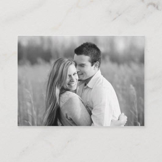 Bruiloft website minimale foto details informatiekaartje (Achterkant)