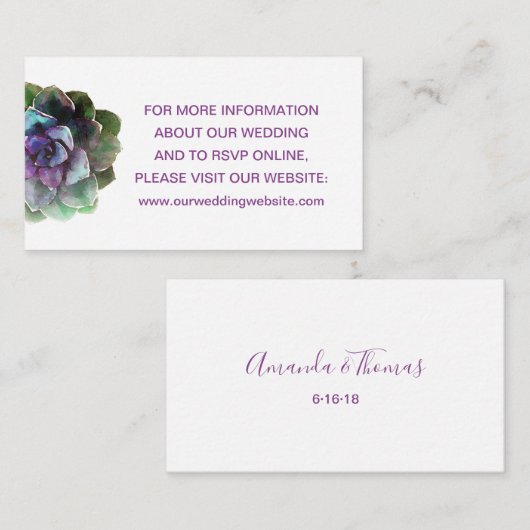 Bruiloft website of register informatie bijlage (Voorkant / Achterkant)