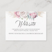 Bruiloft website Pampas gras roze exotische bloeme Visitekaartje (Voorkant)
