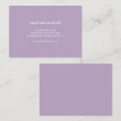 Bruiloft Website Plaats Kaart Eenvoudige Lavendel (Voorkant / Achterkant)