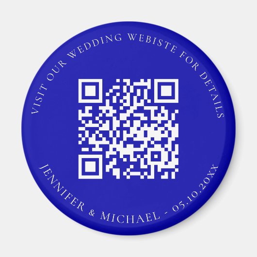 Bruiloft website QR code details rsvp koninklijk b Magneet (Voorkant)