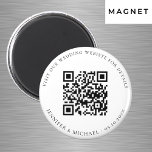 Bruiloft website QR code details rsvp Magneet<br><div class="desc">Voeg je URL toe voor je trouwwebsite. Voor informatie,  details,  online rsvp. Een witte achtergrond,  zwarte tekst.</div>