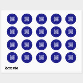 Bruiloft website QR code details rsvp marine blauw Ronde Sticker (Vel)