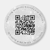 Bruiloft website QR code details rsvp zilver Magneet (Voorkant)
