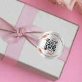 Bruiloft website QR code details rsvp zilver roos Ronde Sticker