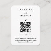 Bruiloft Website QR Code Foto - Register RSVP etc Informatiekaartje (Voorkant)