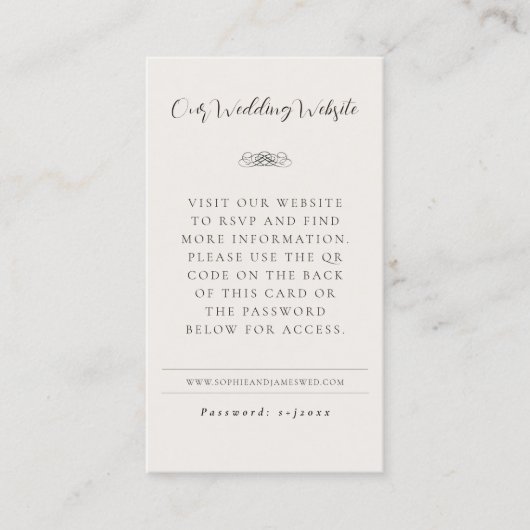 Bruiloft Website QR Code RSVP Behuizing Kaarten Visitekaartje (Voorkant)
