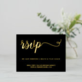 Bruiloft website reactie gereserveerde stoel Scrip Folie Feestdagen Briefkaart (Staand Voorkant)