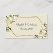 Bruiloft Website Roos Bloemen Goud Lijst Geometris Informatiekaartje (Achterkant)