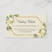 Bruiloft Website Roos Bloemen Goud Lijst Geometris Informatiekaartje (Voorkant)