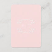 Bruiloft Website Roze Blush Monogram Behuizing Kaa Informatiekaartje (Achterkant)
