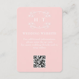 Bruiloft Website Roze Blush Monogram Behuizing Kaa Informatiekaartje