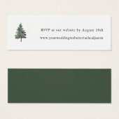 Bruiloft Website RSVP met bergbos dennenboom Mini Visitekaartjes (Voorkant /achterkant)
