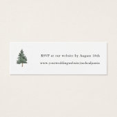 Bruiloft Website RSVP met bergbos dennenboom Mini Visitekaartjes (Voorkant)