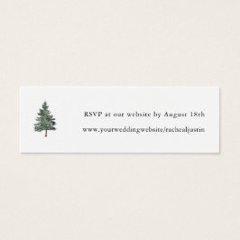 Bruiloft Website RSVP met bergbos dennenboom Mini Visitekaartjes