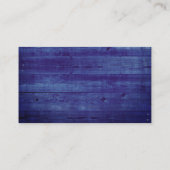 Bruiloft Website Rustiek Blauw Hout Informatiekaartje (Achterkant)