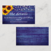 Bruiloft Website Rustiek Blauw Hout Informatiekaartje (Voorkant / Achterkant)