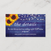 Bruiloft Website Rustiek Blauw Hout Informatiekaartje (Voorkant)