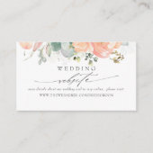 Bruiloft Website Sage en Perzik Bladgroen Visitekaartje (Voorkant)