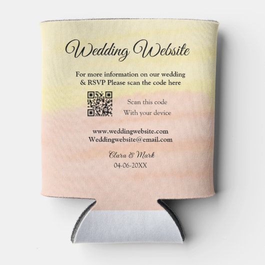 Bruiloft website toevoegen Q R-code scan voeg naam Blikjeskoeler (Voorkant)